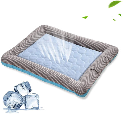 Pet Cooling Mat for Dogs & Cats – Breathable Ice Silk Pad, Machine Washable, S/M/L