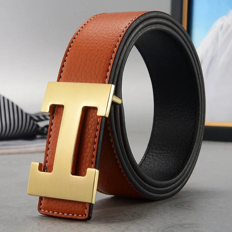 2026 New Casual Men's Belt High Quality Designer Genuine Second Cow Leather