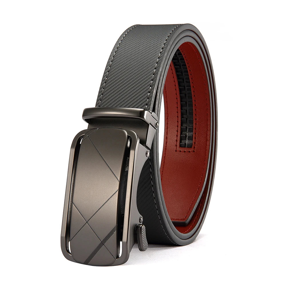 New Business Men's Alloy Square Buckle Belt Men's Luxury Designer High Quality Leather
