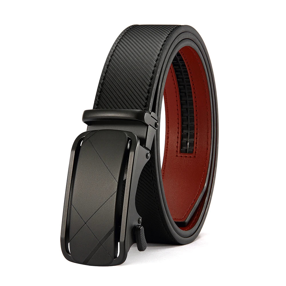 New Business Men's Alloy Square Buckle Belt Men's Luxury Designer High Quality Leather