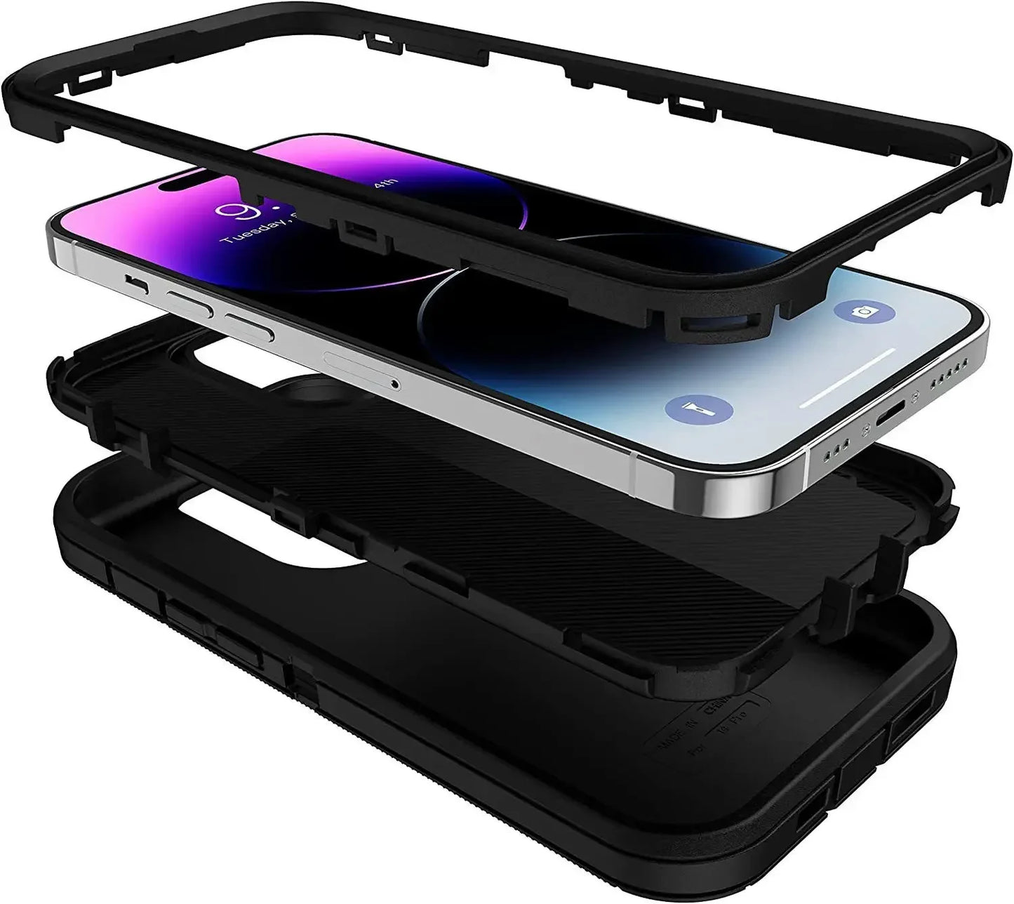 Luxury 3in1 Armor Ott CASE BOX for IPhone 17 16 15 14 13 12 11 Pro Max