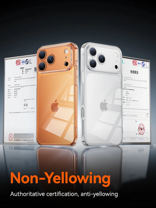 iPhone 17 Pro Max Case Crystal Transparent No Yellowing Lens Protection Cover