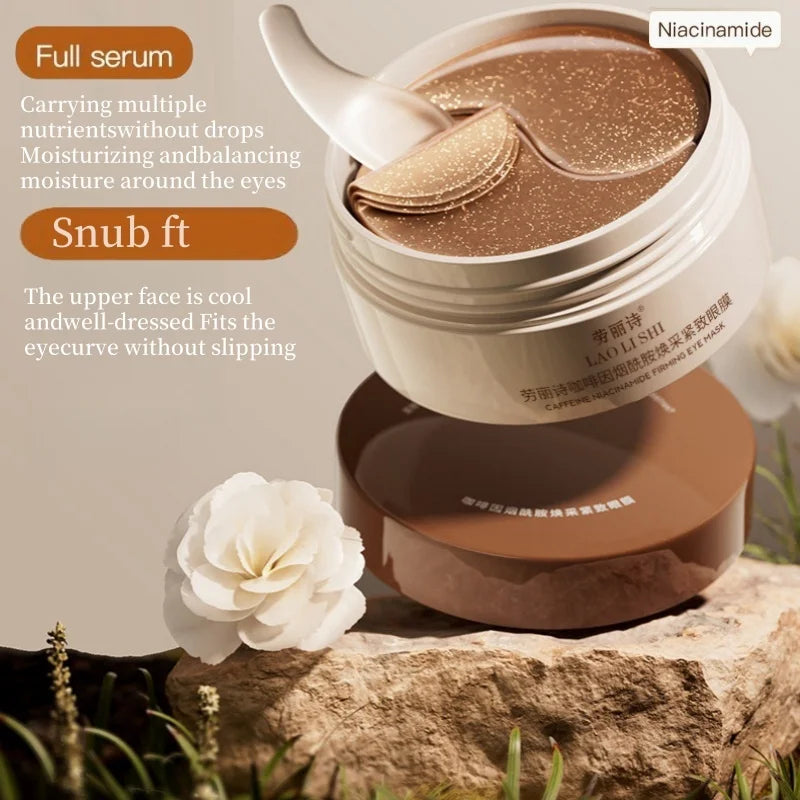 A Box of 60 Caffeine and Niacinamide Revitalizing and Firming Eye Masks, One Mask Can Be Used for the Entire Face, Releasing Eye Strain at Any Time