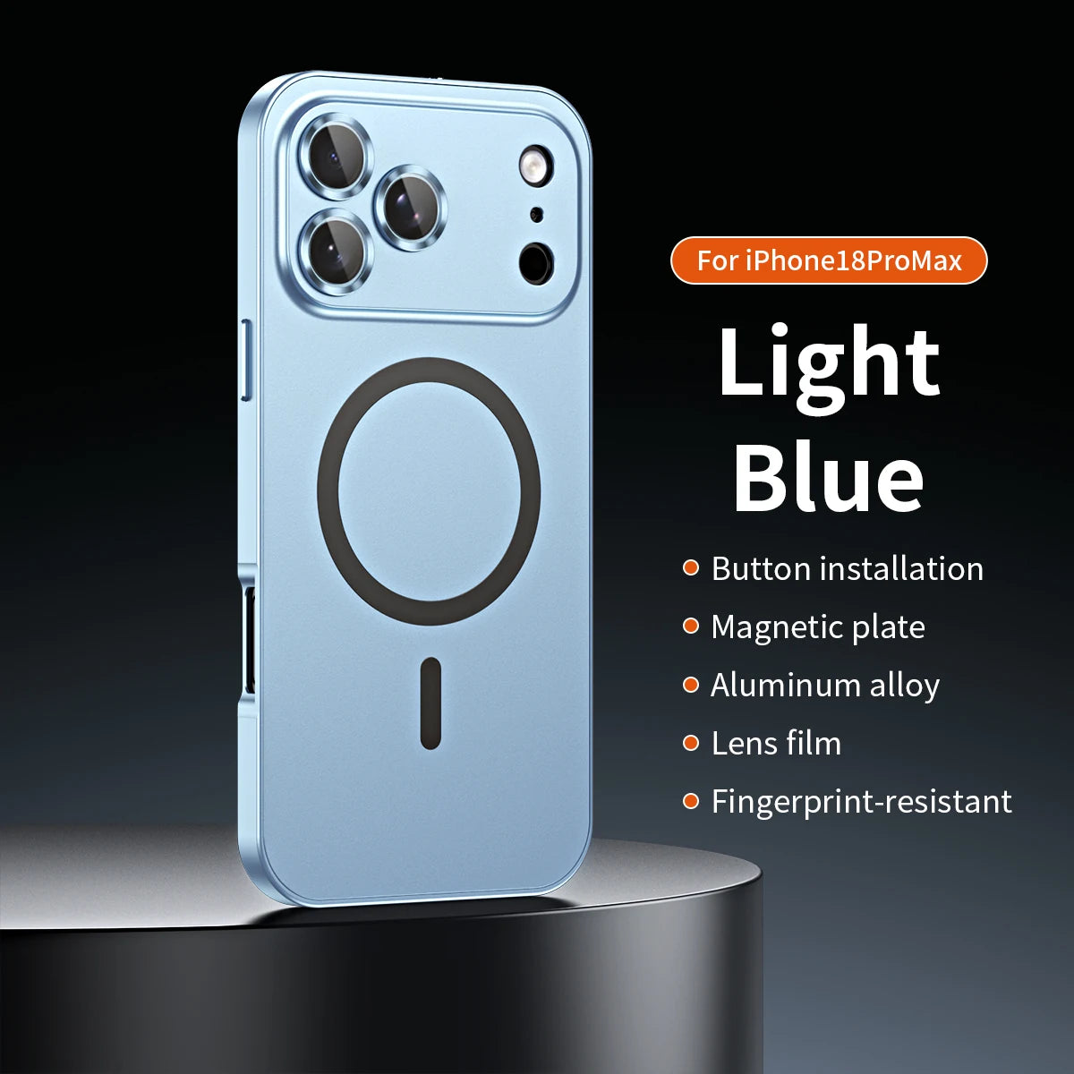 Iphone 13 14 15 16 17 18 Pro Max Aluminum Frame Magnetic Phone Cover