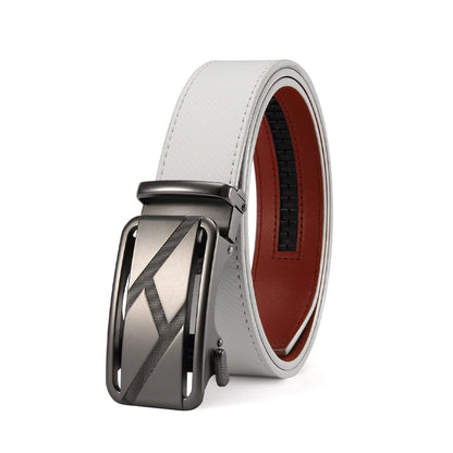 New Business Men's Alloy Square Buckle Belt Men's Luxury Designer High Quality Leather
