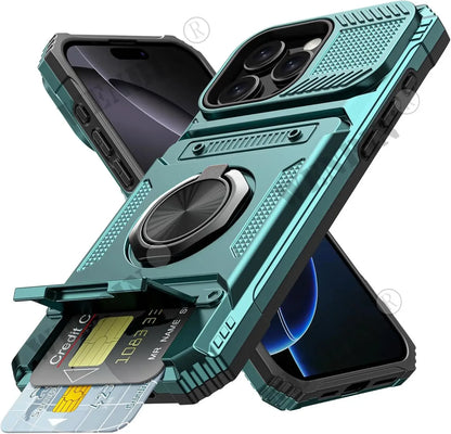 Case For iPhone 17 16 15 14 Pro Max 16 Plus Magnetic Rotated Ring