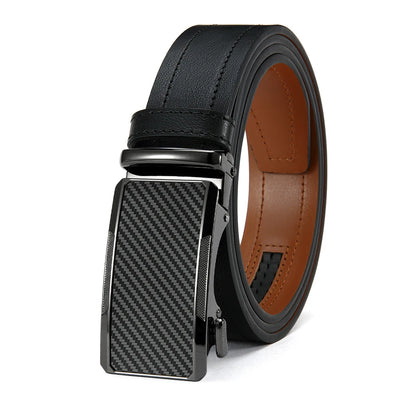 New Business Men's Alloy Square Buckle Belt Men's Luxury Designer High Quality Leather