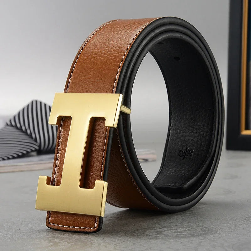 2026 New Casual Men's Belt High Quality Designer Genuine Second Cow Leather