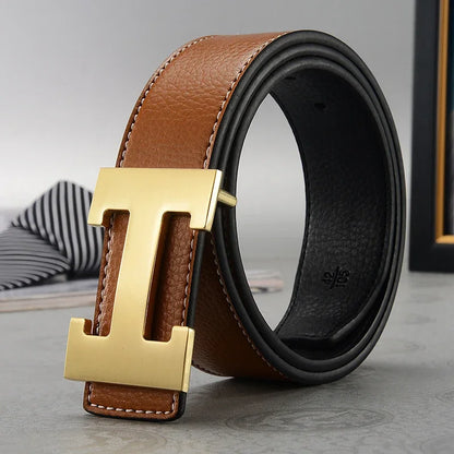 2026 New Casual Men's Belt High Quality Designer Genuine Second Cow Leather