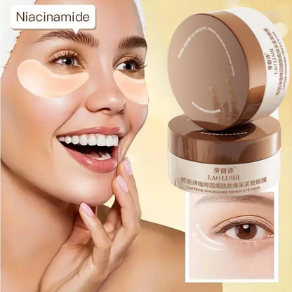 A Box of 60 Caffeine and Niacinamide Revitalizing and Firming Eye Masks, One Mask Can Be Used for the Entire Face, Releasing Eye Strain at Any Time