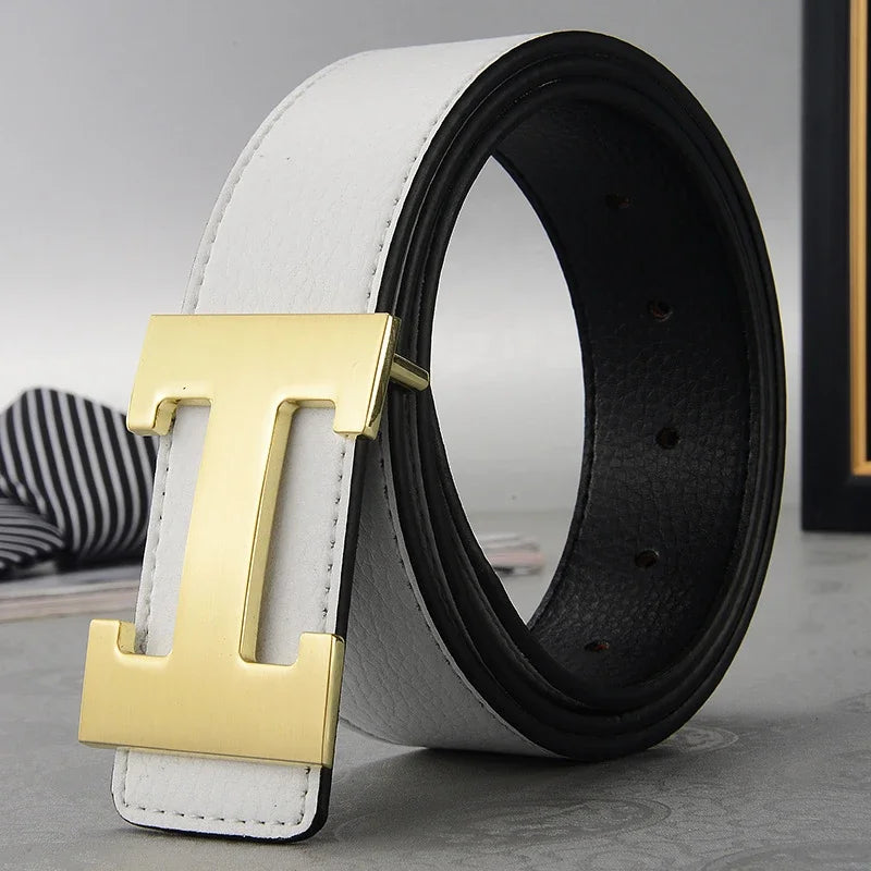 2026 New Casual Men's Belt High Quality Designer Genuine Second Cow Leather