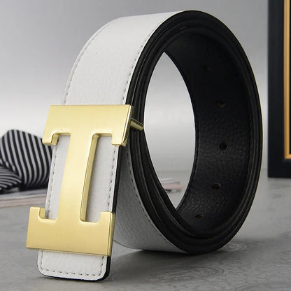 2026 New Casual Men's Belt High Quality Designer Genuine Second Cow Leather