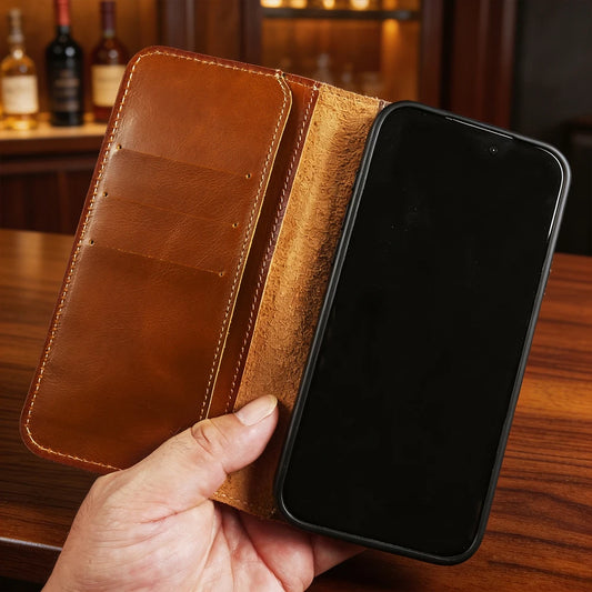 Leather Flip Case For Iphone 17 Pro Max 16 15Pro 16Pro 14Pro 13 12  Card Slot Phone Case