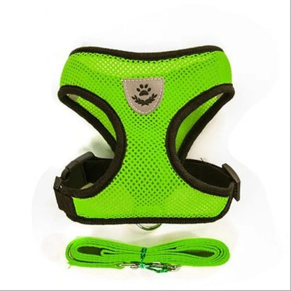 Cat Dog Harness with Lead Leash Adjustable Vest Polyester Mesh Breathable