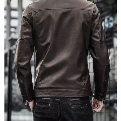 Men Leather Suit Jacket Men Slim Fit Short Coat Men Fashion Leather jacket