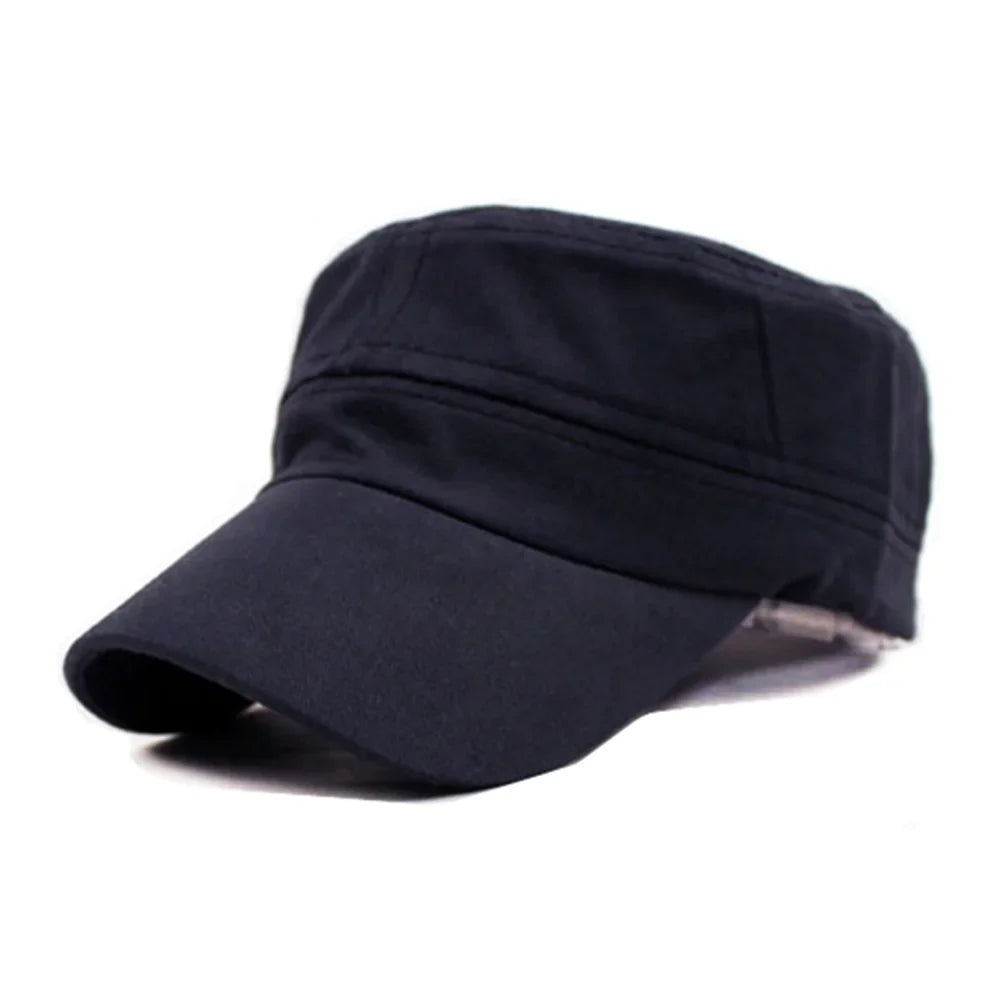 Military Hat for Men Women Summer Outdoor Breathable Flat Top Light Sun Protection Cap