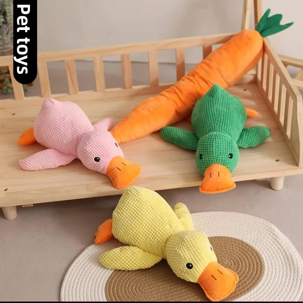 1/3PCS Things For Dogs Accessories Dog Supplies Calming Duck Squeaky Plush Toy Luxury