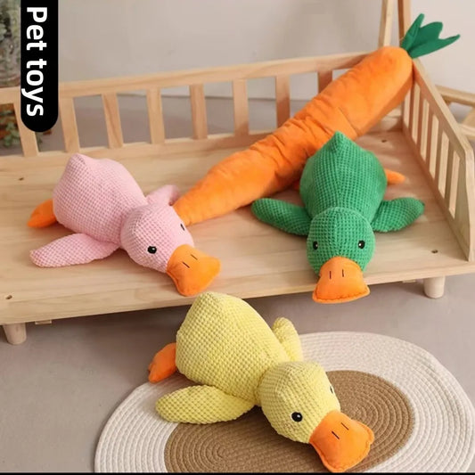 1/3PCS Things For Dogs Accessories Dog Supplies Calming Duck Squeaky Plush Toy Luxury