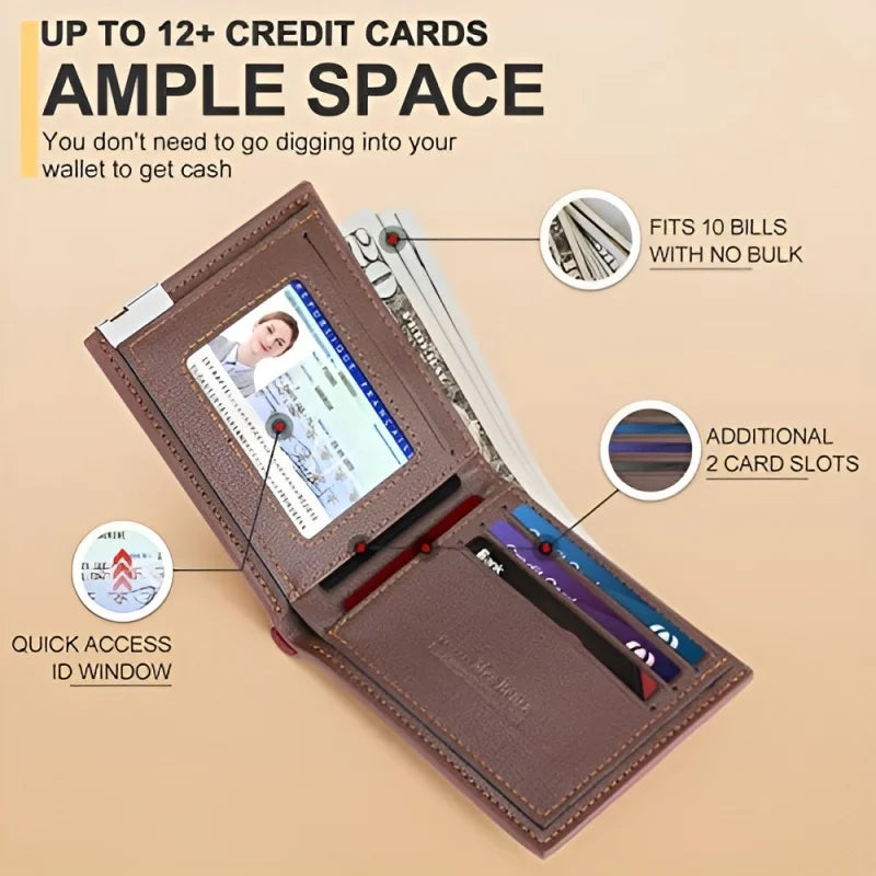 Personalized Wallet for Men Custom Wallets Leather Wallet Bifold Custom Gifts for Dad/Husband