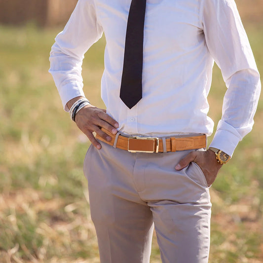 New Business Men's Alloy Square Buckle Belt Men's Luxury Designer High Quality Leather