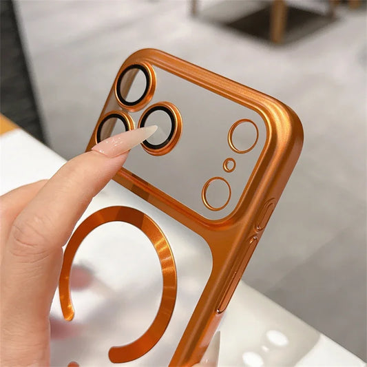 Luxury Matte Transparent Phone Case for Magsafe IPhone 17