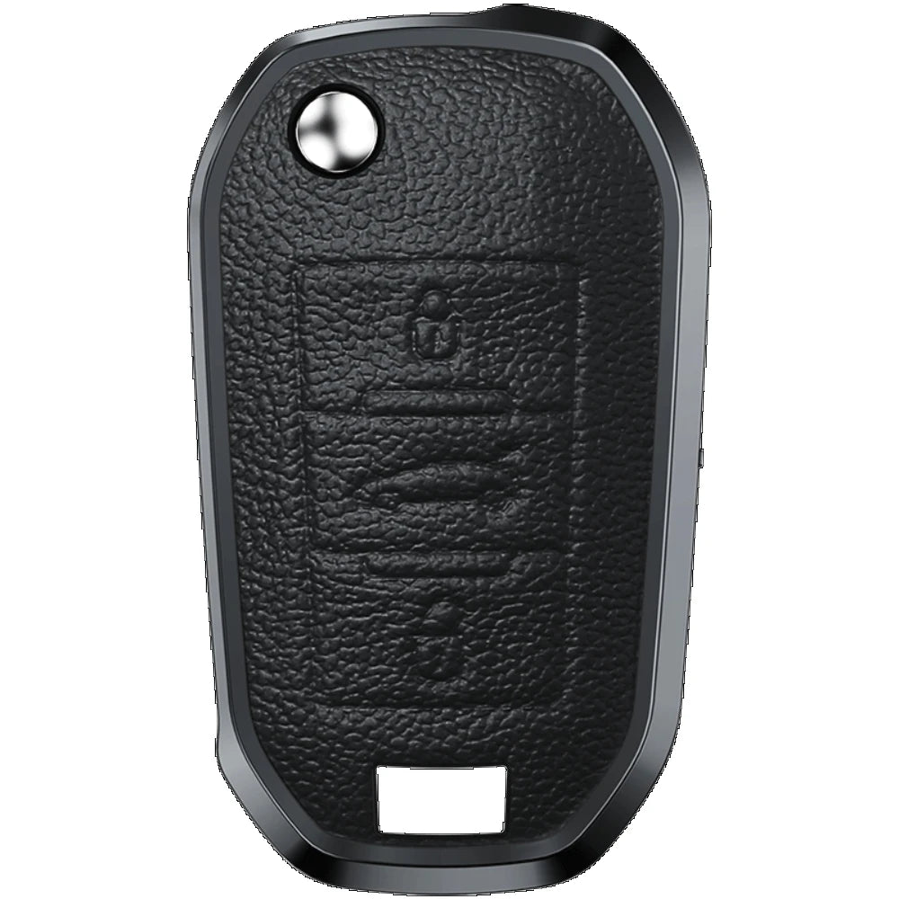 Alloy Leather Car Folding Key Case Full Cover
