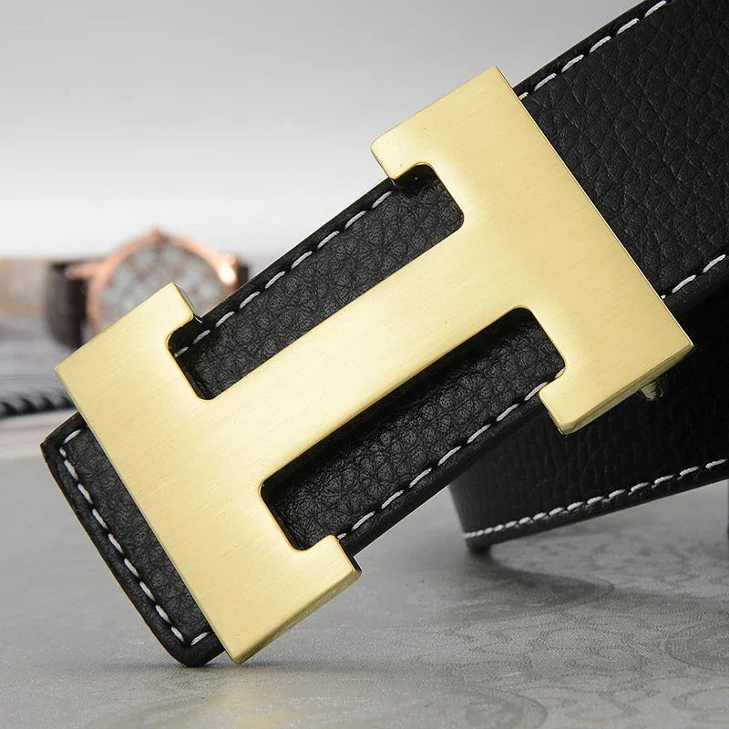 2026 New Casual Men's Belt High Quality Designer Genuine Second Cow Leather