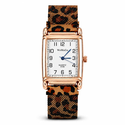 Classic Luxury Women Quartz Watches Fashion Square Dial Analog Wristwatch Leather