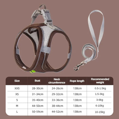 Cats Dog Accessories Small Dog Collar Safety Vest Pet Chest Rope Dogs Cover Breathable