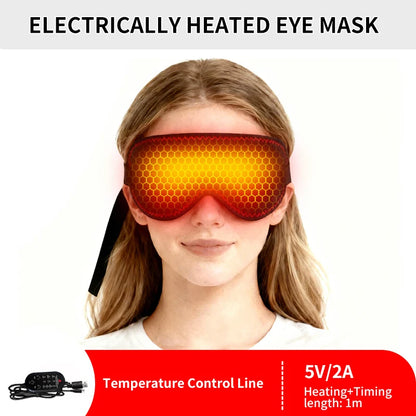 Electric Heated Massage Eye Mask - 3-Gear Vibration Timer Relieves Eye Fatigue from Overuse Reduces Dark Circles Aids Sleep