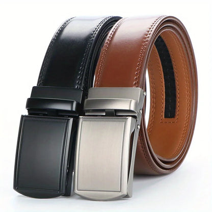 Original Genuine Leather Cowhide Belt for Men - Adjustable Automatic Buckle