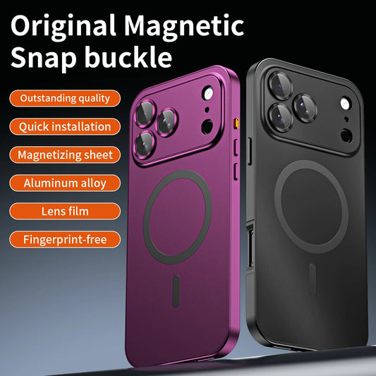 Iphone 13 14 15 16 17 18 Pro Max Aluminum Frame Magnetic Phone Cover