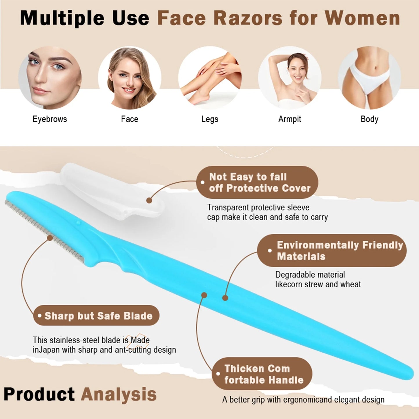 Eyebrow Trimmer Makeup Beauty Tools Safe Eye Brow Razor Face Body Hair Removal
