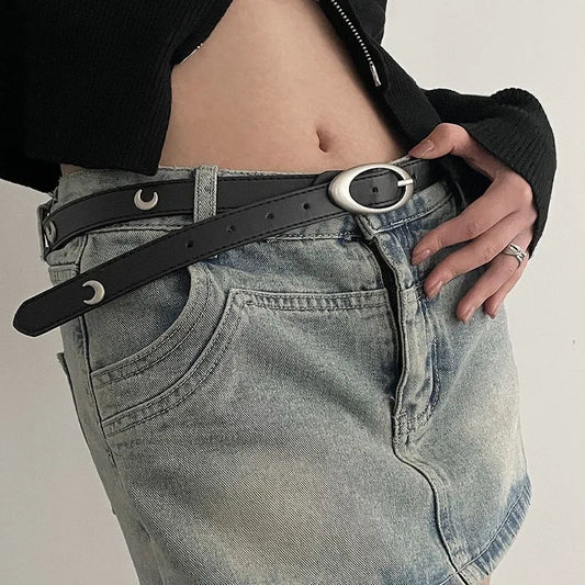 Vintage Belt Moon Star Punk Crescent Decoration Couple Men Women
