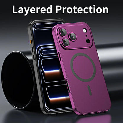 Iphone 13 14 15 16 17 18 Pro Max Aluminum Frame Magnetic Phone Cover