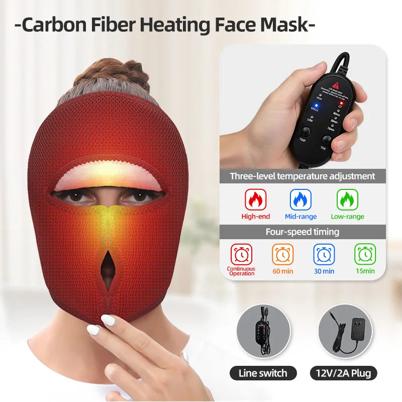 Electric Heated Massage Eye Mask - 3-Gear Vibration Timer Relieves Eye Fatigue from Overuse Reduces Dark Circles Aids Sleep