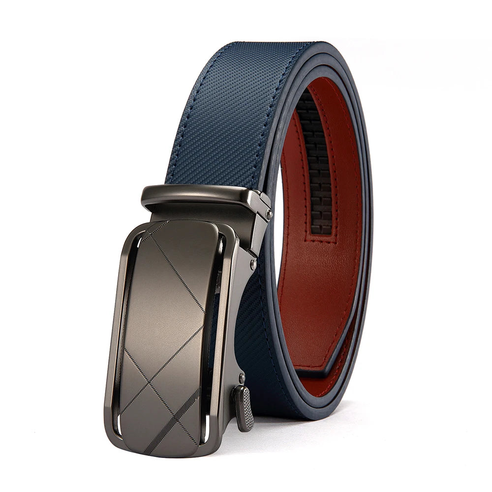 New Business Men's Alloy Square Buckle Belt Men's Luxury Designer High Quality Leather