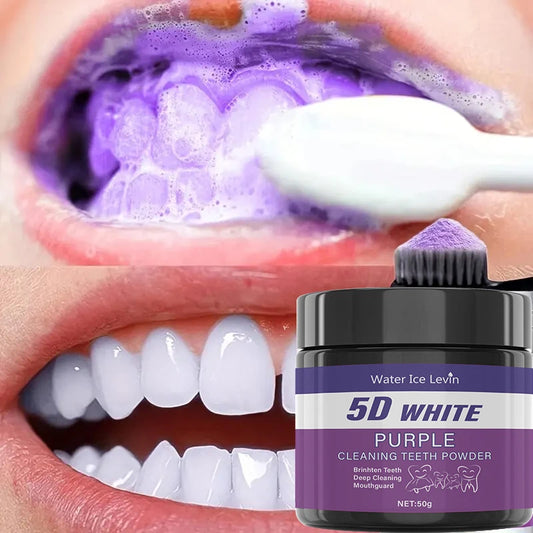 Purple Tooth Cleaning Powder Whitens Teeth in 5 Days