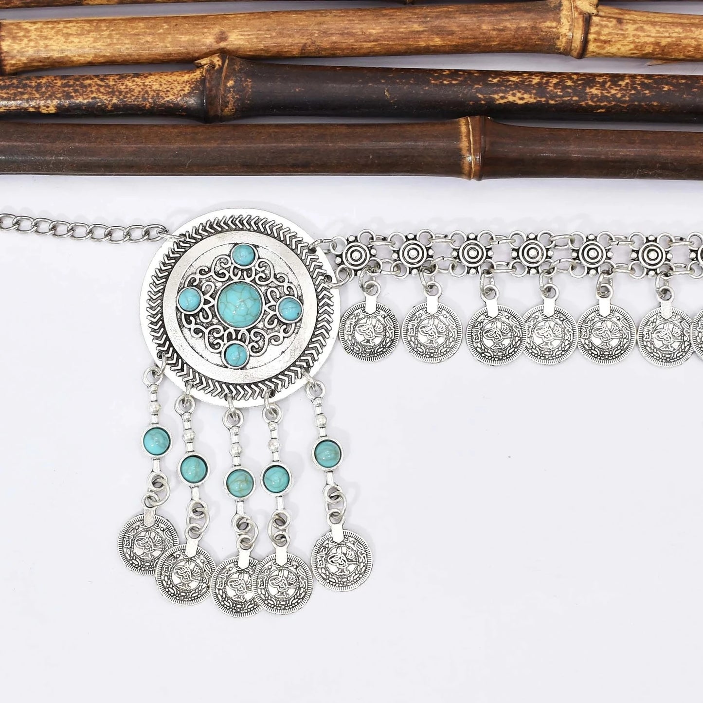 Vintage Coins Headband Head Chains Headpiece Afghan Turkish Charms Female Hair Jewelry
