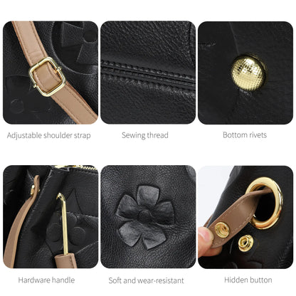 Top Handle Handbag Set Large Shoulder Bag Vegan Leather Ladies