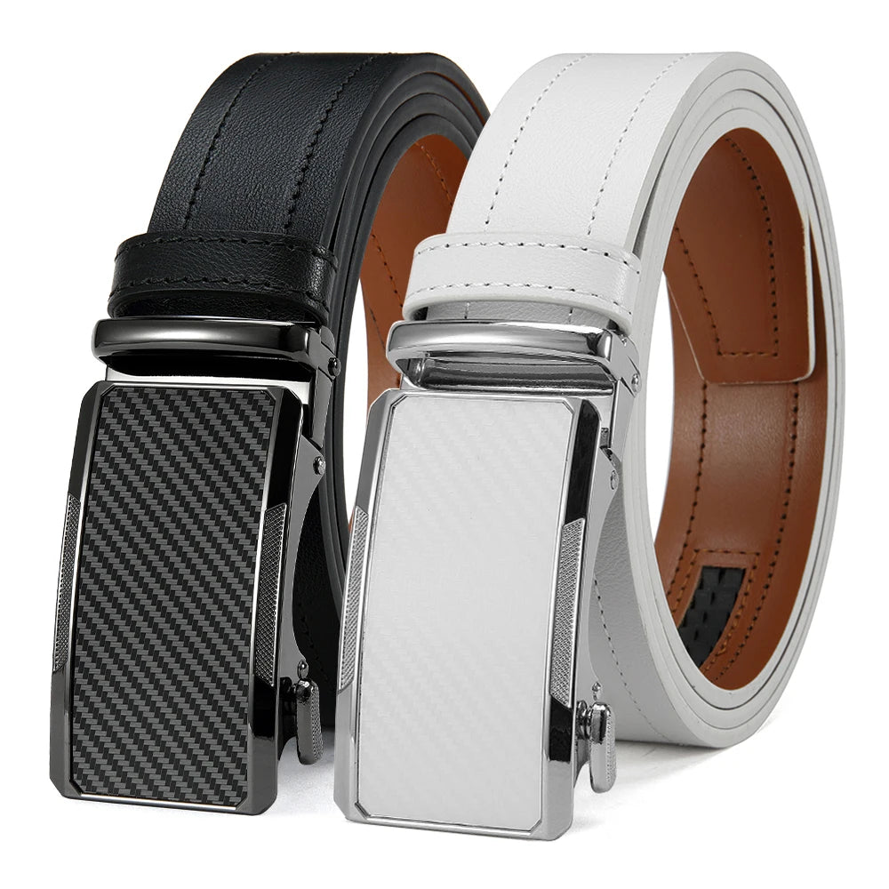 New Business Men's Alloy Square Buckle Belt Men's Luxury Designer High Quality Leather