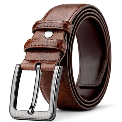 2pcs High Quality Leather Men's Belt for Casual and Business