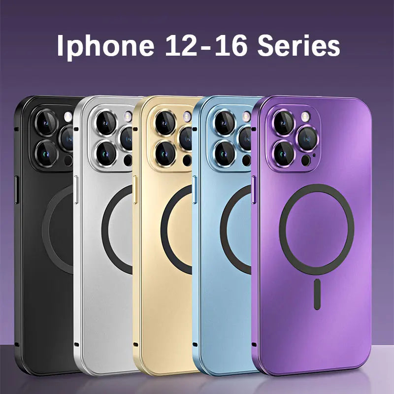 Iphone 13 14 15 16 17 18 Pro Max Aluminum Frame Magnetic Phone Cover