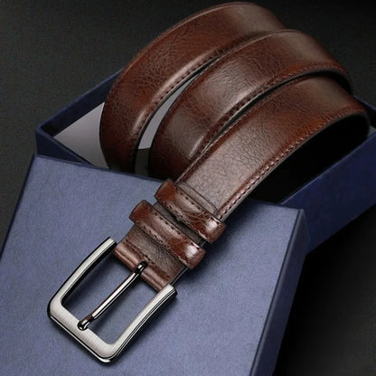 2pcs High Quality Leather Men's Belt for Casual and Business
