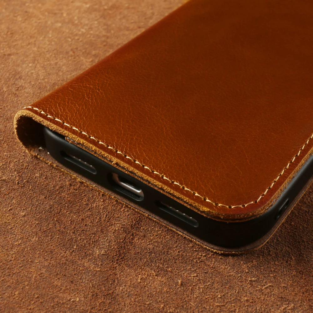 Leather Flip Case For Iphone 17 Pro Max 16 15Pro 16Pro 14Pro 13 12  Card Slot Phone Case