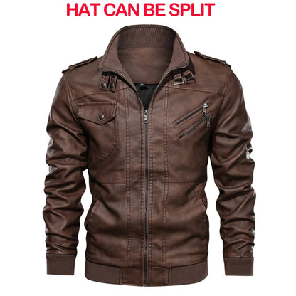 KB New Men's Leather Jackets Autumn Casual Motorcycle Biker Leather Coats