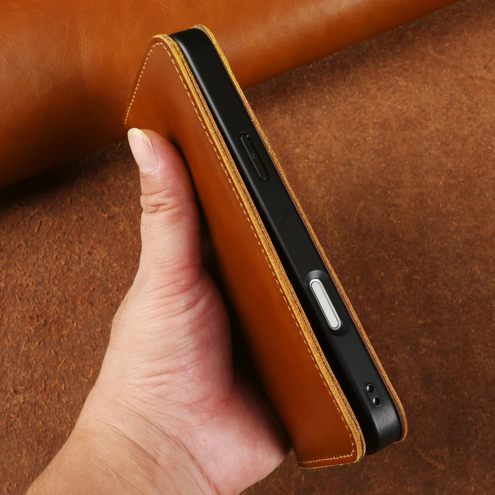 Leather Flip Case For Iphone 17 Pro Max 16 15Pro 16Pro 14Pro 13 12  Card Slot Phone Case