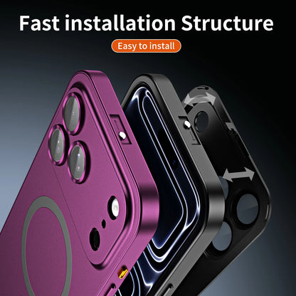 Iphone 13 14 15 16 17 18 Pro Max Aluminum Frame Magnetic Phone Cover