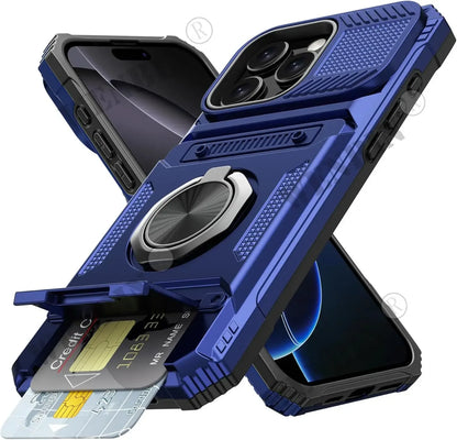 Case For iPhone 17 16 15 14 Pro Max 16 Plus Magnetic Rotated Ring