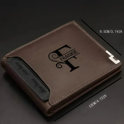 Personalized Wallet for Men Custom Wallets Leather Wallet Bifold Custom Gifts for Dad/Husband
